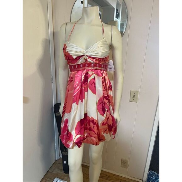 NWT Davids Bridal Short Charmuse beaded dress flaw 4 - Picture 2 of 11